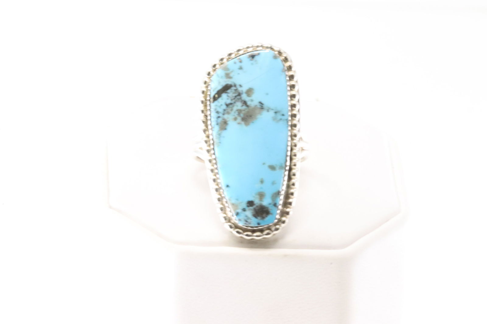 Native America Navajo Sterling Silver Turquoise Ring By Frankling Johnson. (1 of 4)