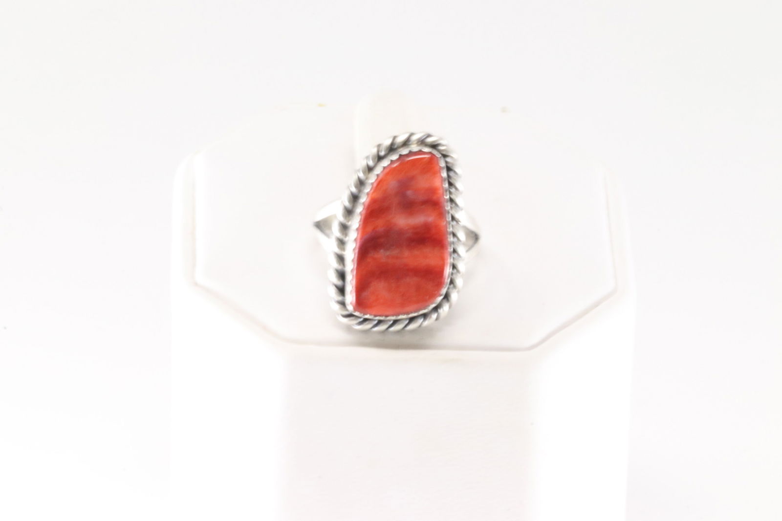Native America Navajo Sterling  Silver Spiny Oyster Ring By F. (1 of 4)