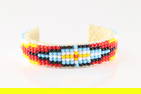 Native America Navajo Multi-Color Stone Leather Baby Bracelet.