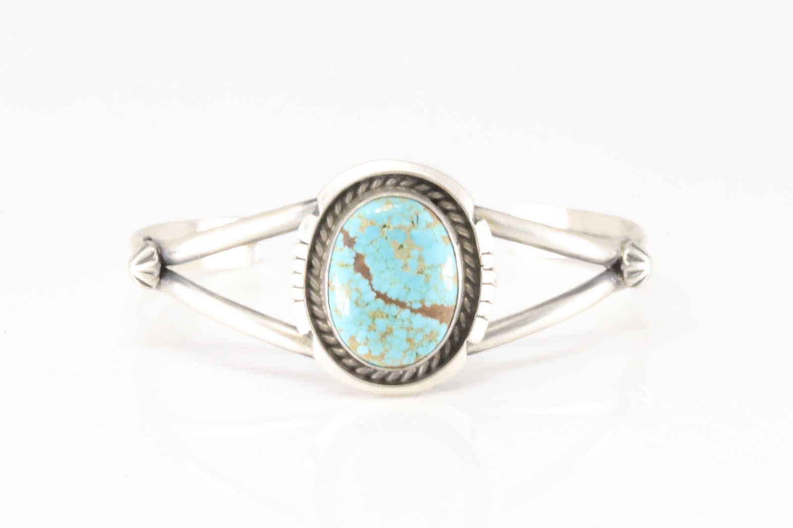 Native America Navajo Sterling Silver Number 8 Turquoise Bracelet Cuff By Augustine Largo. (1 of 4)