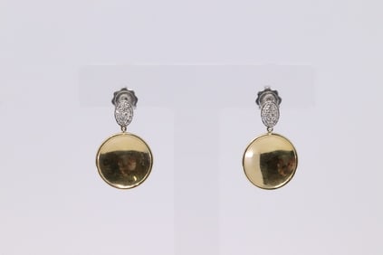 14Kt Yellow & White Gold Diamond Earring.