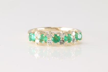Emerald & Diamond Ring 14Kt.