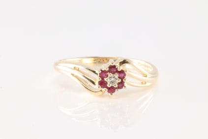 Ruby & Diamond Ring 14Kt.