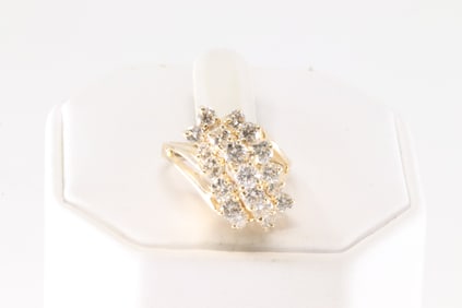 Cocktail Ladies Diamond Ring 14Kt.