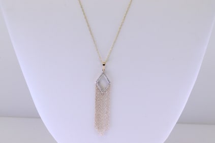 Waterfall Diamond Pendant & Necklace 10Kt.
