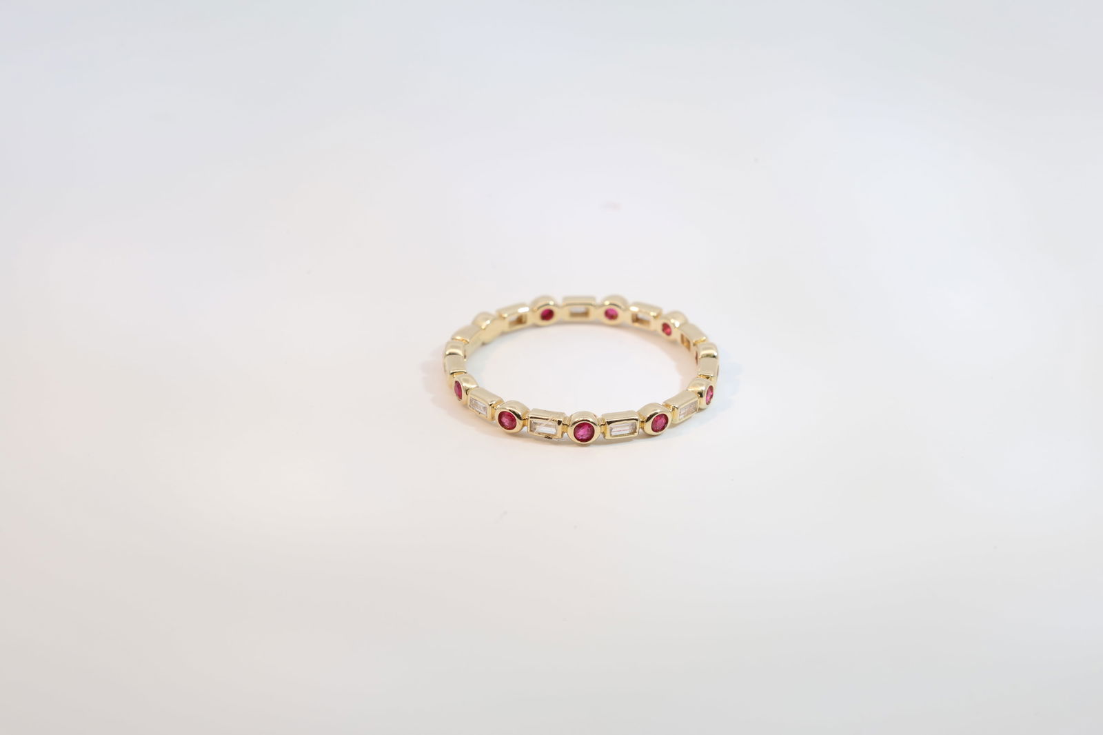 Ruby & Diamond Eternity Ring 14Kt. (1 of 4)