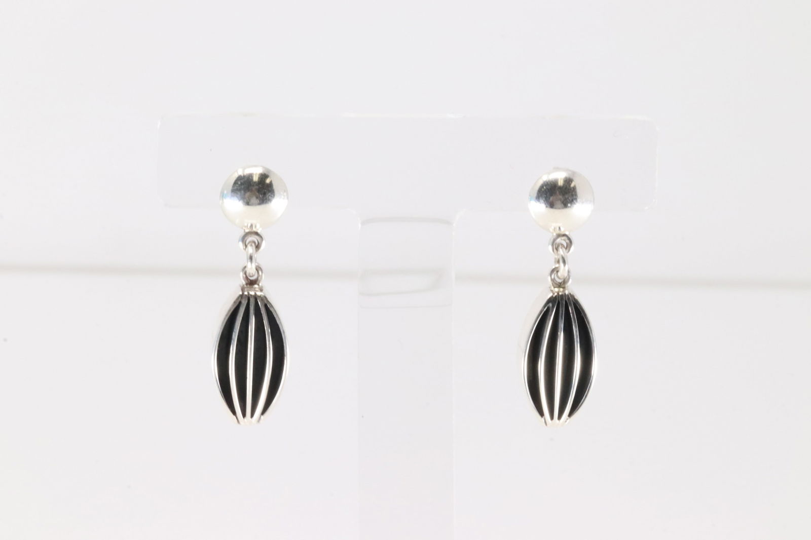 Native America Navajo Sterling Silver Solid Post / Dangling Earring's By James Bahe. (1 of 4)