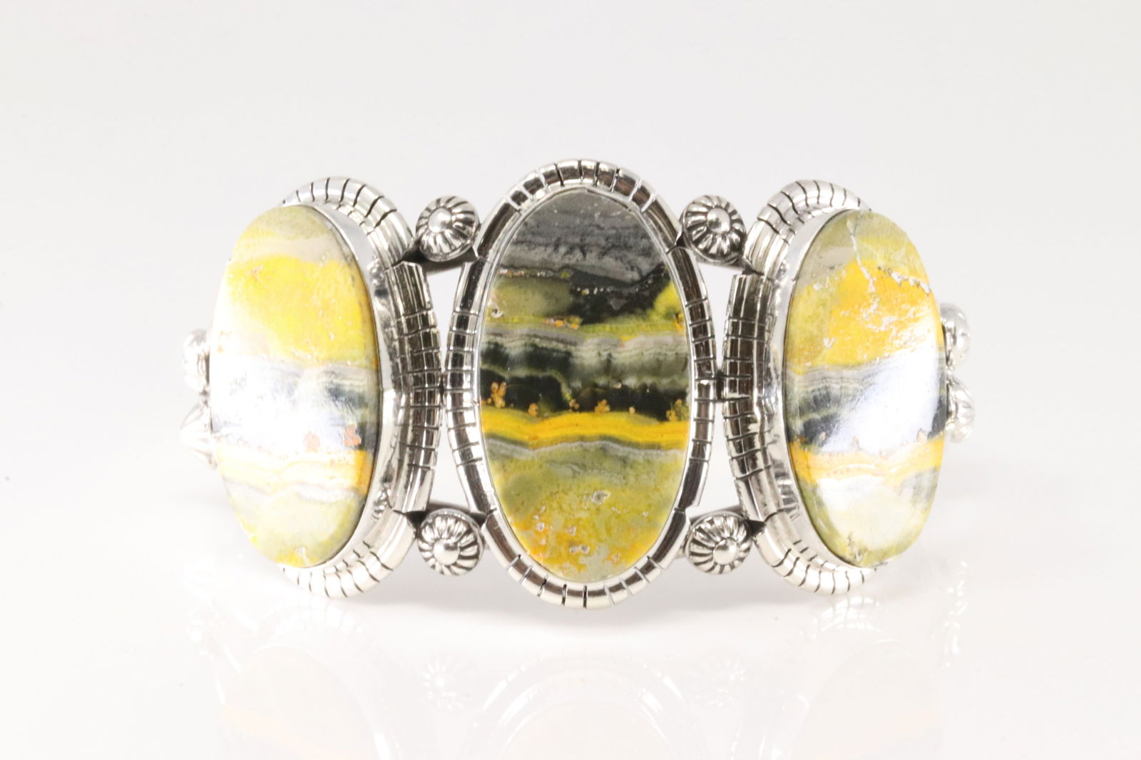 Native America Navajo Sterling Silver Bumble Bee Bracelet Cuff By S.E. (1 of 4)