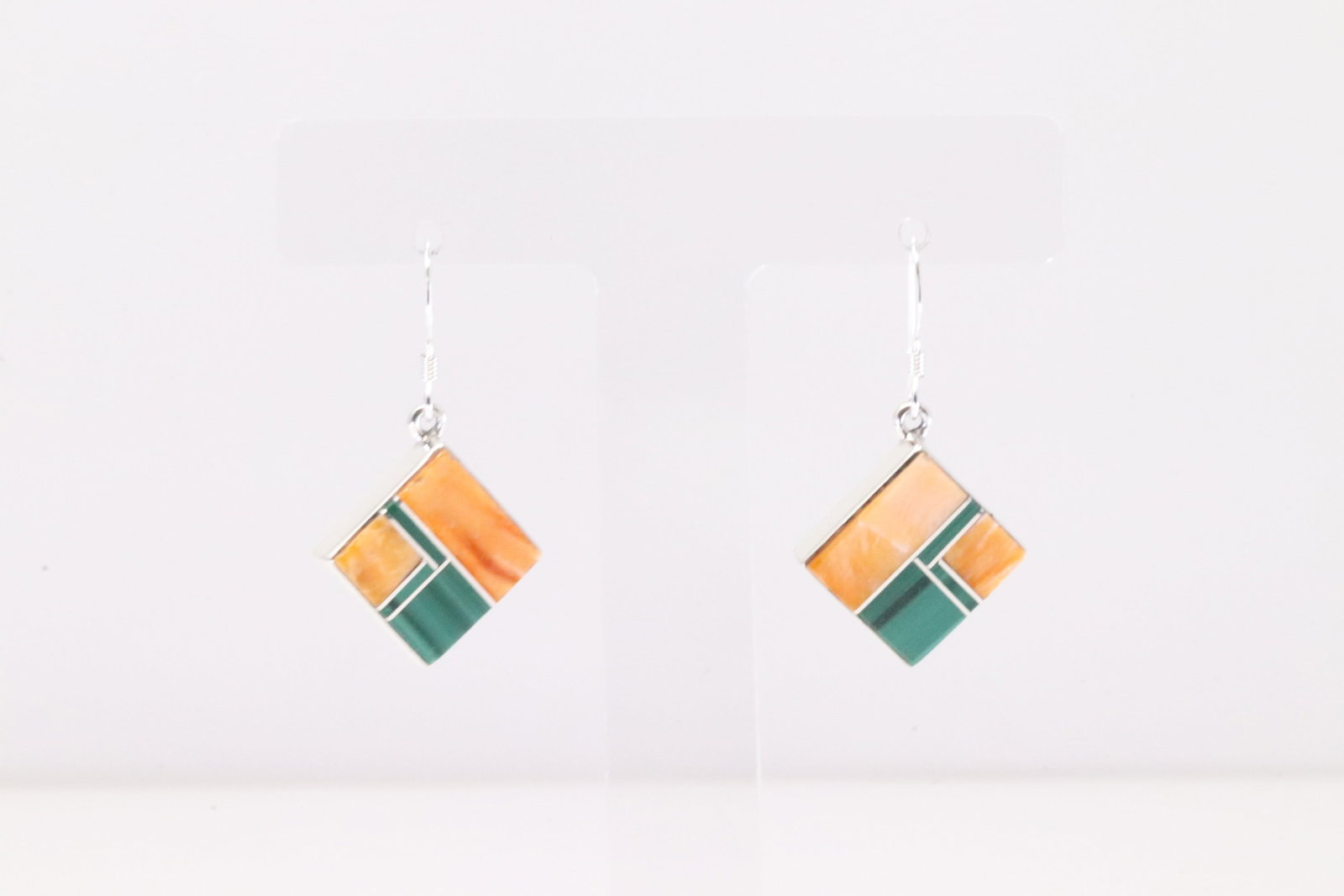 Native America Navajo Sterling Silver Multi-Color Stone Inlay Dangling Earring's By James Manygoats.: This is a Native America Navajo Sterling Silver Multi-Color Stone Inlay Dangling Earring's By James Manygoats.
