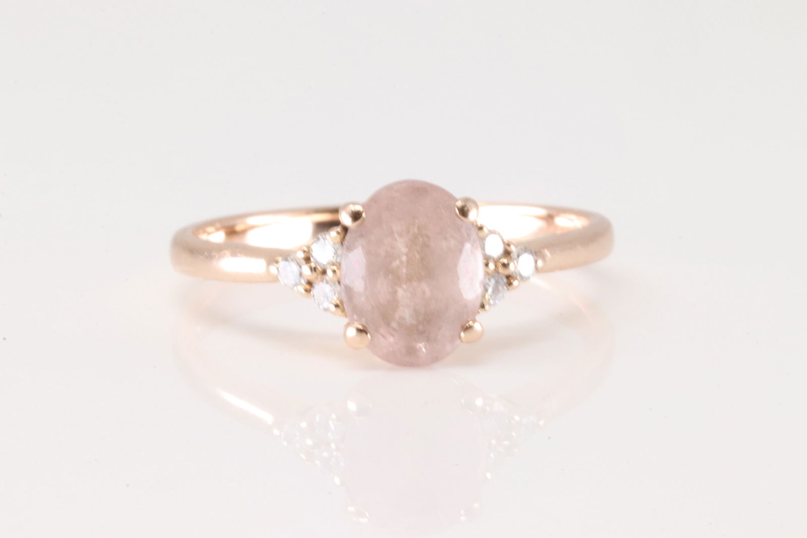 Pink Morganite & Diamond Ring 14Kt. (1 of 4)