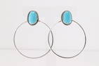 Native America Navajo Sterling Silver Kingman Turquoise Post Earring's By Elouise Kee.