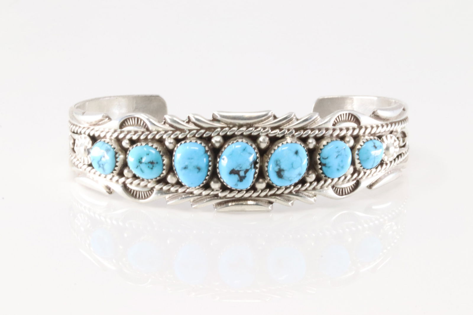 Native America Navajo Sterling Silver Turquoise Bracelet Cuff By Anthony Brown. (1 of 4)