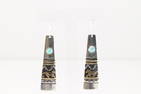 Native America Navajo Sterling Silver Turquoise Dangling Earring's By T&R Singer.