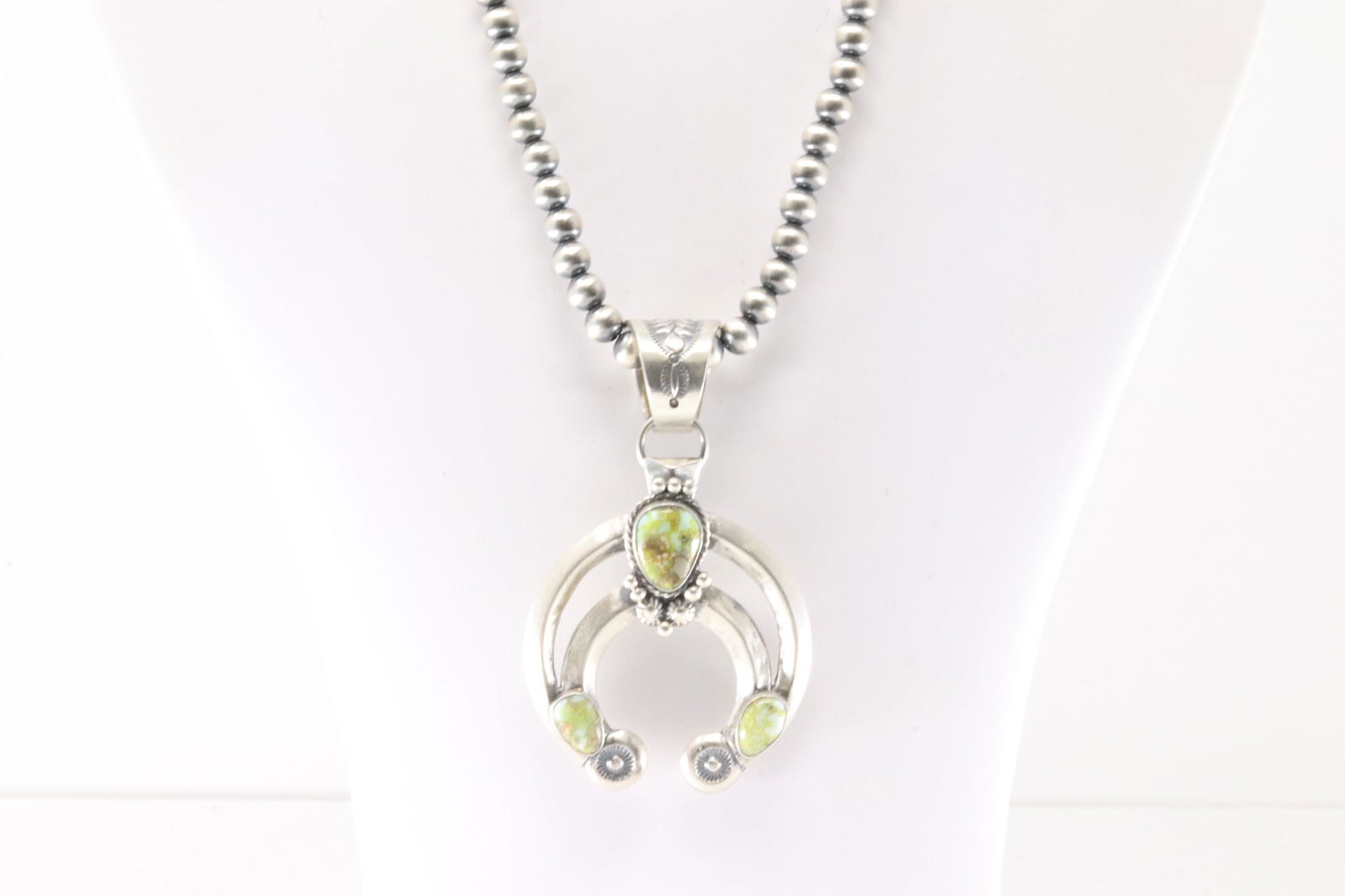 Native America Navajo Sterling Silver Palomino Necklace By Samuel Yellowhair. (1 of 4)