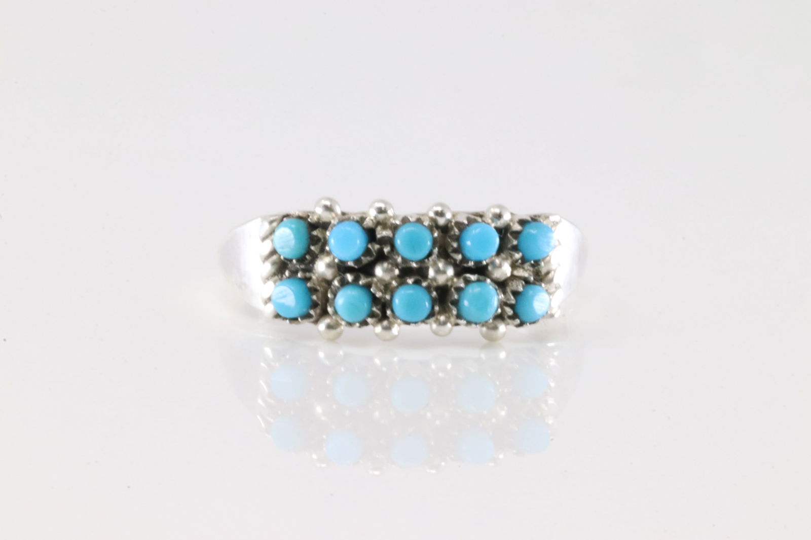 Native America Zuni Sterling Silver Turquoise Ring By April Haloo. (1 of 4)