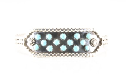 Native America Navajo Sterling Silver Turquoise Bracelet Cuff By R.B.