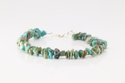 Native America Navajo Sterling Silver Turquoise Bracelet Link.