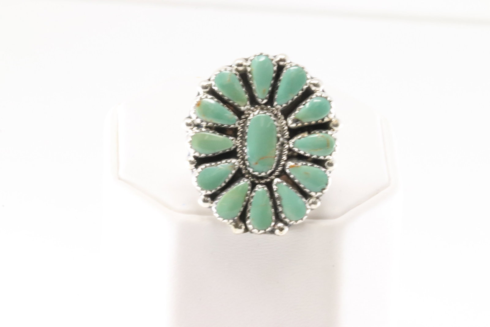 Native America Navajo Sterling Silver Turquoise Ring By Alicia Wilson.: This is a Native America Navajo Sterling Silver Turquoise Ring By Alicia Wilson. Ring size: 9.50.