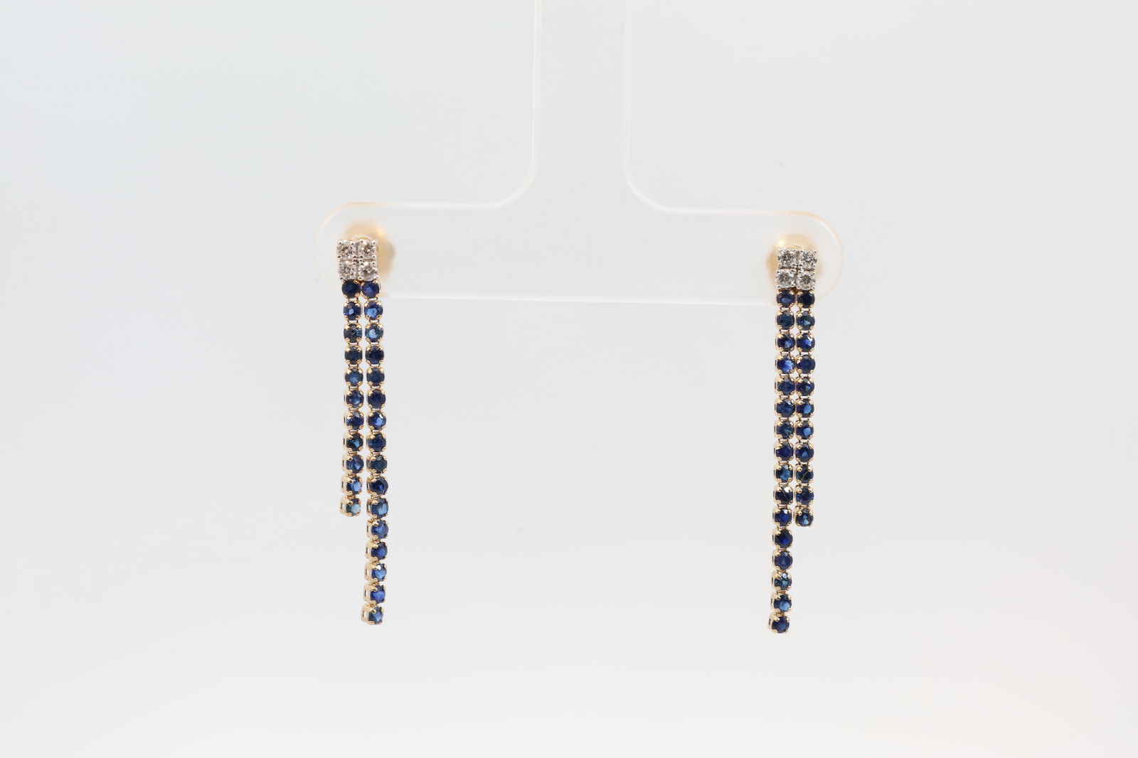 Sapphire & Diamond Stud Earring 14Kt.