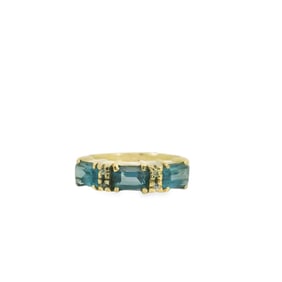 Blue Toapz & Diamond Ring 14Kt.