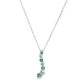 Emerald & Diamond Pendant / Necklace 14Kt.