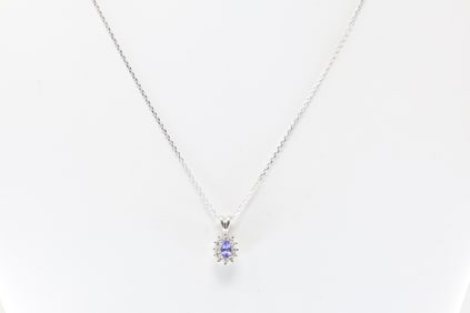 Tanzanite & Diamond Pendant / Necklace 14Kt.