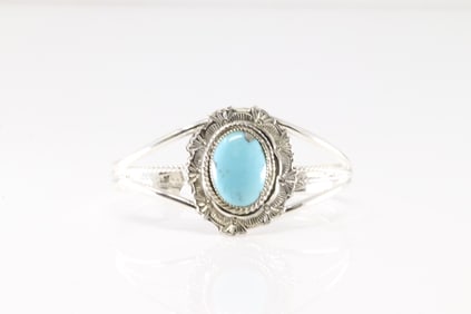 Native America Navajo Sterling Silver Turquoise Bracelet Cuff By Brandon Belin.
