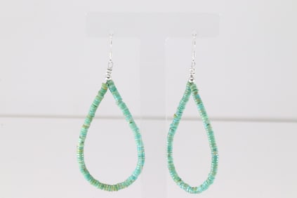 Native America Navajo Sterling Silver Turquoise Dangling Earring's.