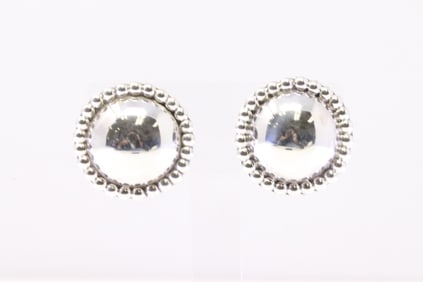 Native America Navajo Sterling Silver Solid Post Earring's By Lorraine Chee.