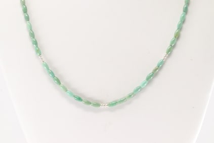 Native American Navajo Sterling Silver Beaded / Turquoise Necklace.