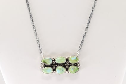 Native America Navajo Sterling Silver Palomino Necklace By Sheila Becenti.