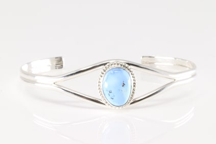 Native America Navajo Sterling Silver Golden Hill Bracelet Cuff By S.