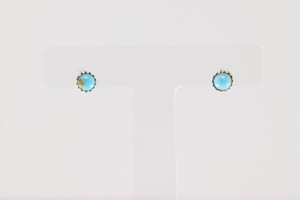Native America Navajo Sterling Silver Turquoise Post Earring's By Annie Spencer.