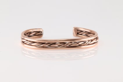 Native America Navajo Copper Bracelet Cuff By Elaine Tahe.