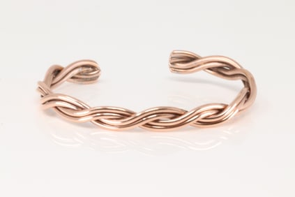 Native America Navajo Copper Bracelet Cuff By Elaine Tahe.
