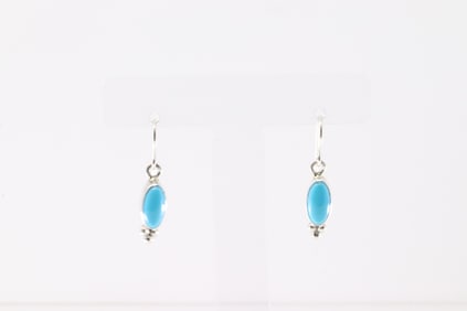 Native America Navajo Sterling Silver Turquoise Dangling Earring's By S.H.