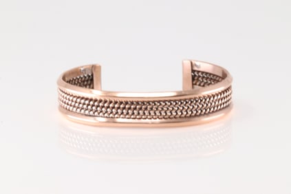 Native America Navajo Copper Bracelet Cuff By Elaine Tahe.