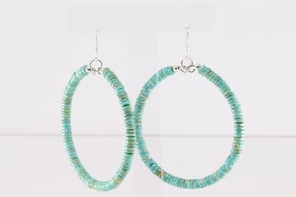 Native America Navajo Sterling Silver Turquoise Dangling Earring's.