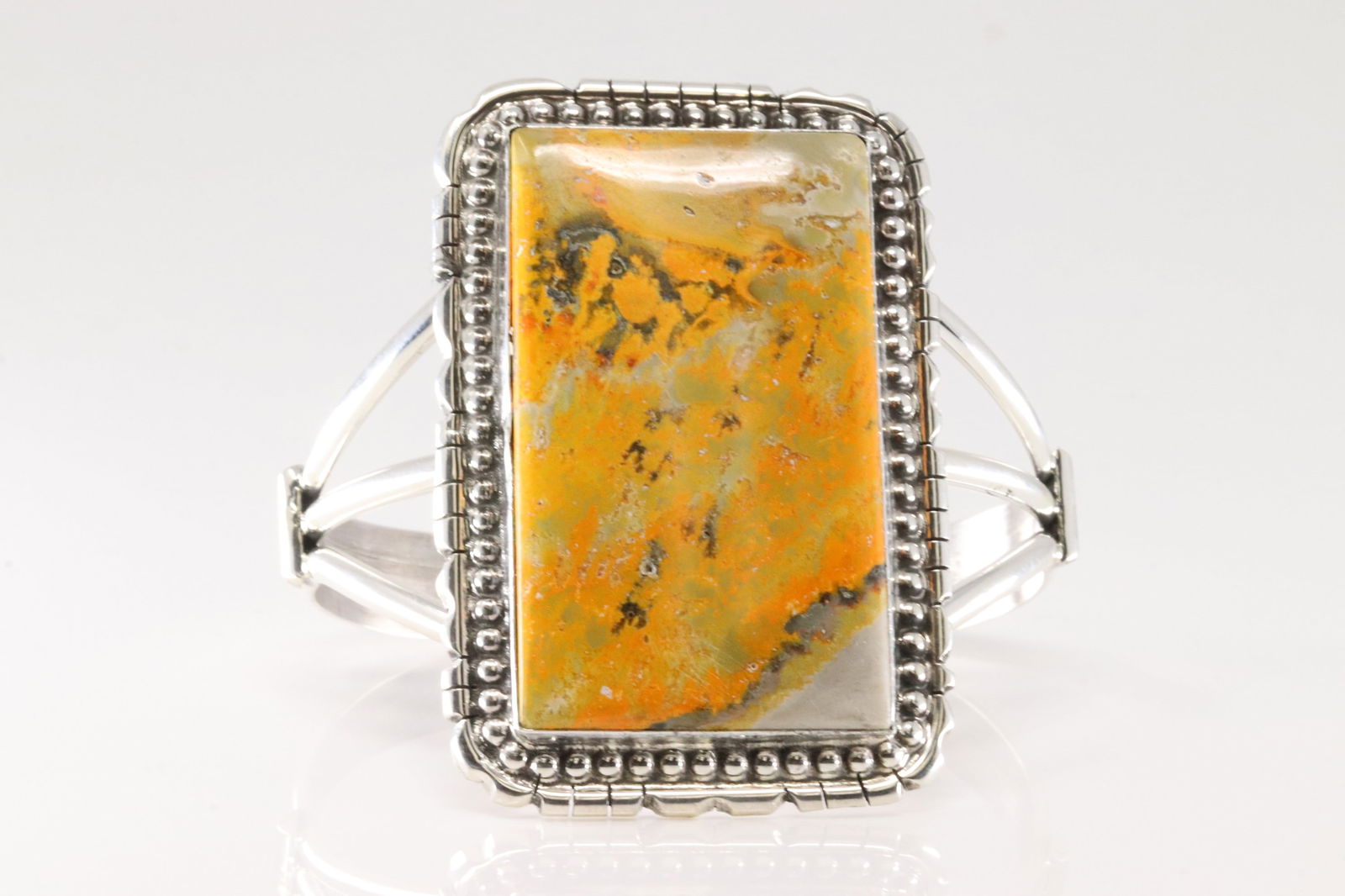 Native America Navajo Sterling Silver Bumblebee Jasper Bracelet Cuff By S.E. (1 of 5)