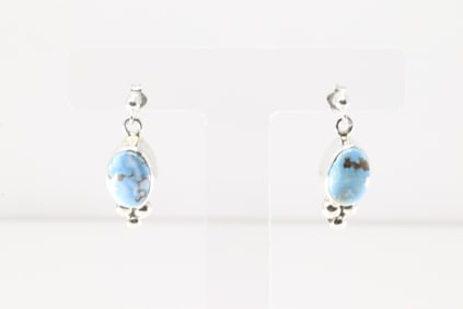 Native America Navajo Sterling Silver Golden Hill Turquoise Post / Dangling Earring's.