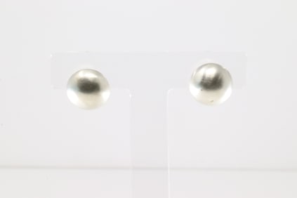 Native America Navajo Sterling Silver Pearl Beaded Post Earring's By Monica Smith.