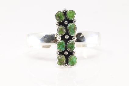 Native America Navajo Sterling Silver Sonora Gold Turquoise Bracelet Cuff By Danny Henio.