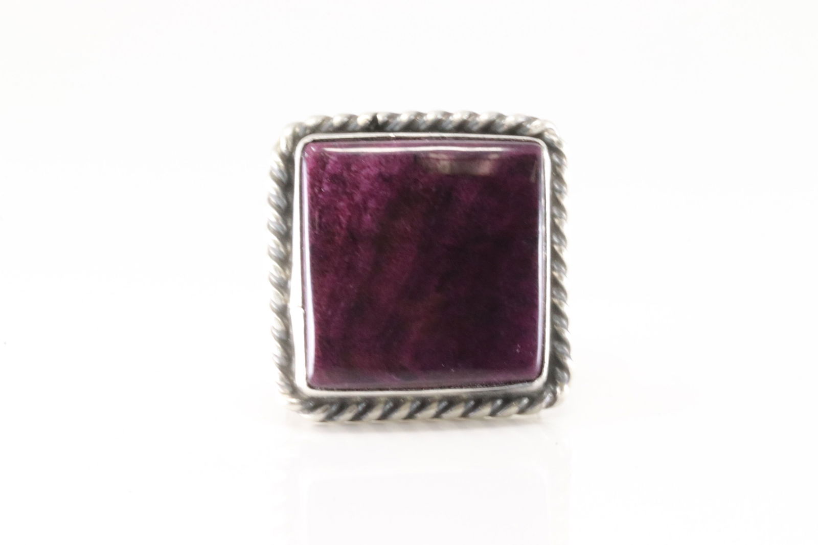 Native America Navajo Sterling Silver Purple Spiny Oyster Ring By A.L. (1 of 4)