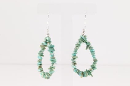 Native American Navajo Sterling Silver Turquoise Dangling Earring's.