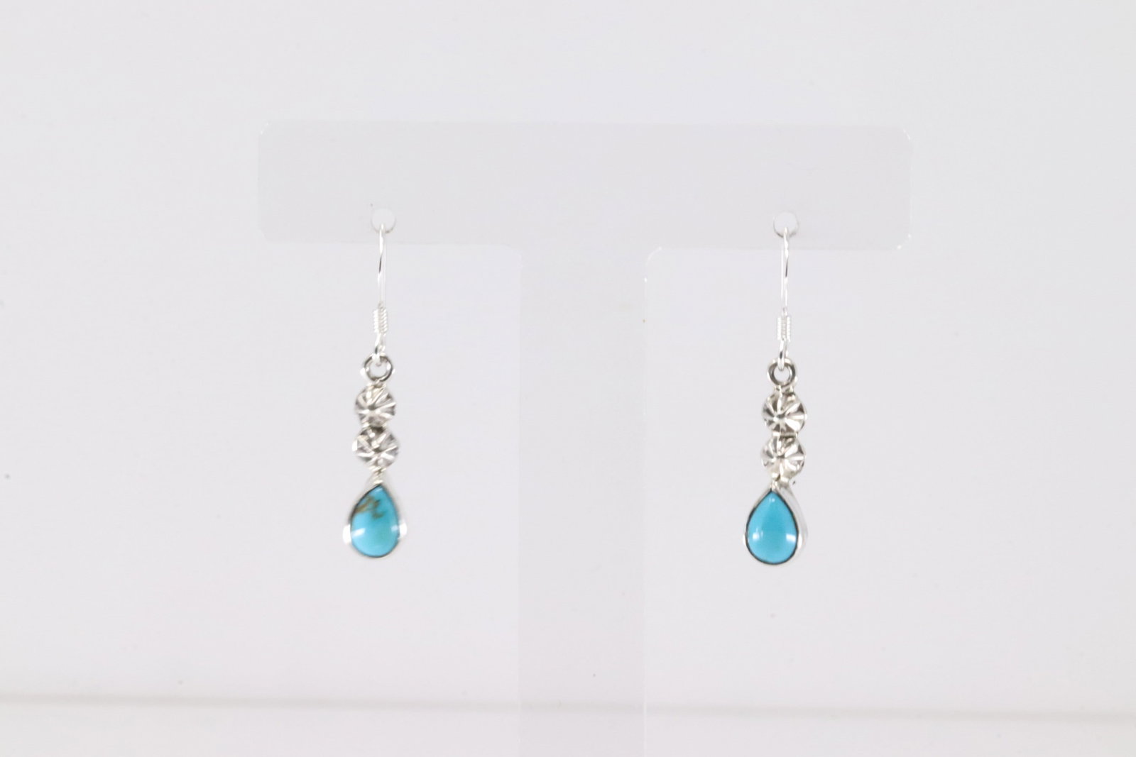 Native America Navajo Sterling Silver Turquoise Dangling Earring's By Verley Betone.: This is a Native America Navajo Sterling Silver Turquoise Dangling Earring's By Verley Betone.