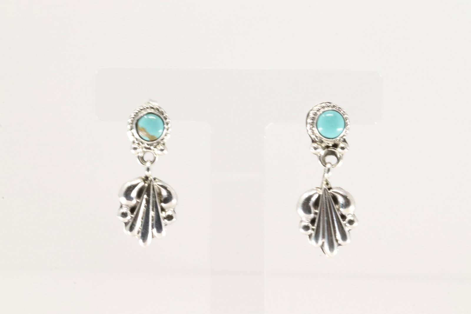 Native America Navajo Sterling Silver Turquoise Post / Dangling Earring's By Annette Chiquito.: This is a Native America Navajo Sterling Silver Turquoise Post / Dangling Earring's By Annette Chiquito.