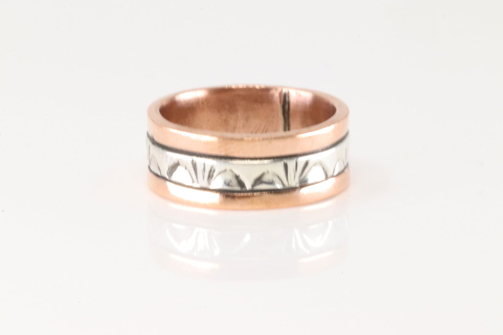 Native America Navajo Sterling Silver Copper Ring By Wylie Secatero. (1 of 3)