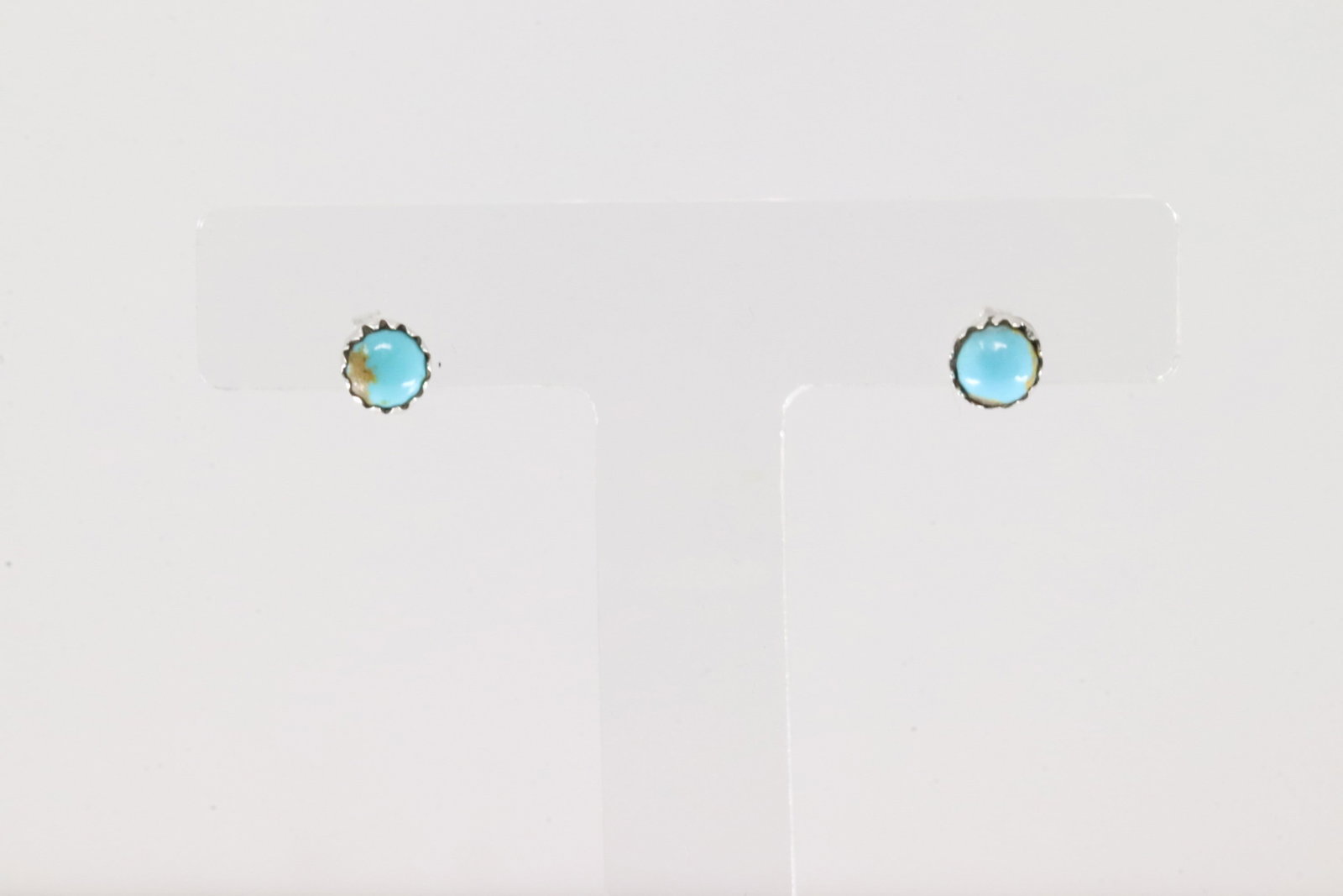 Native America Navajo Sterling Silver Turquoise Post Earring's By Annie Spencer.: This is a Native America Navajo Sterling Silver Turquoise Post Earring's By Annie Spencer.