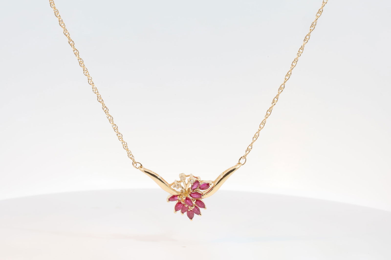 Ruby & Diamond Necklace 14Kt. (1 of 3)