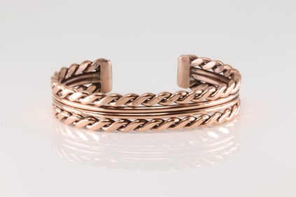 Native America Navajo Copper Bracelet Cuff By Elaine Tahe.